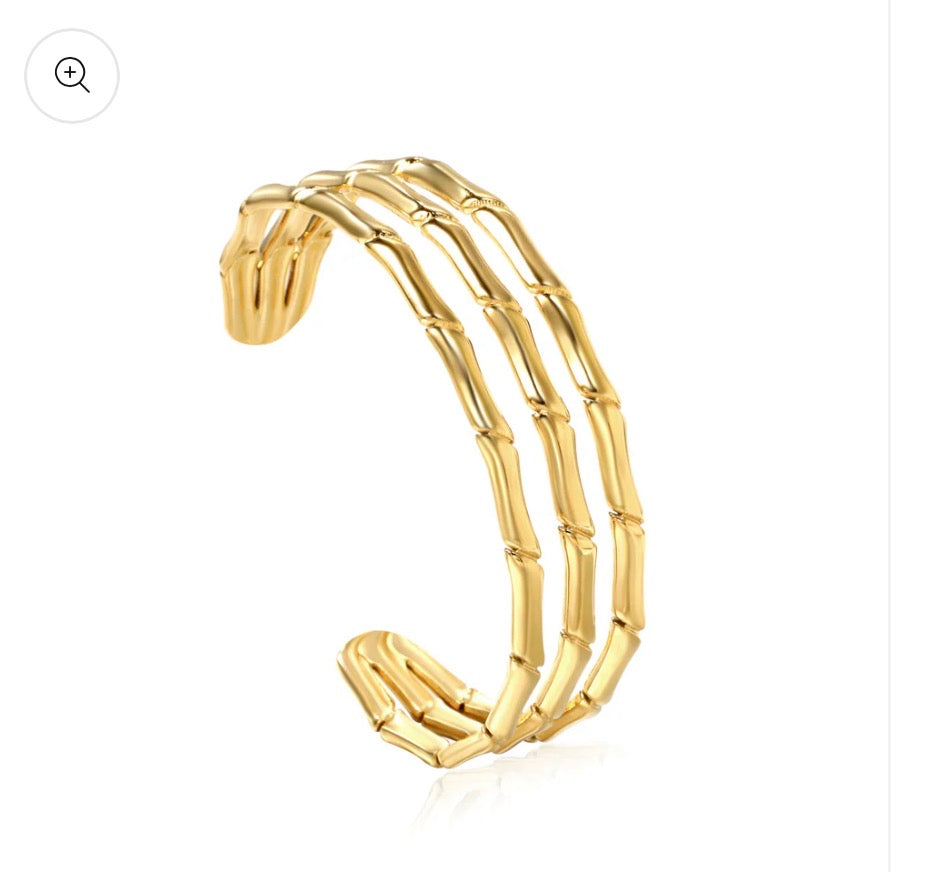 Illusion 3 Cuff | Triple Band Adjustable Stacking Bracelet