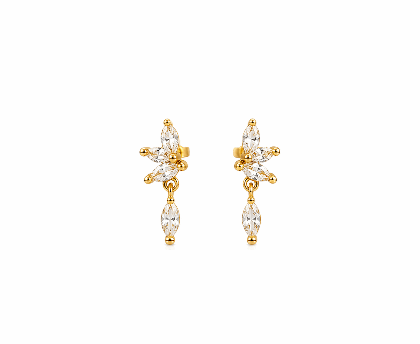 Classic Shine Stud | Gold Stainless Steel Earrings (Pair)