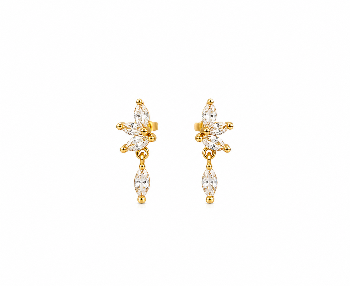 Classic Shine Stud | Gold Stainless Steel Earrings (Pair)
