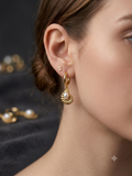 Beach Charm Bali Earrings | Tropical-Inspired Gold Bali Hoops