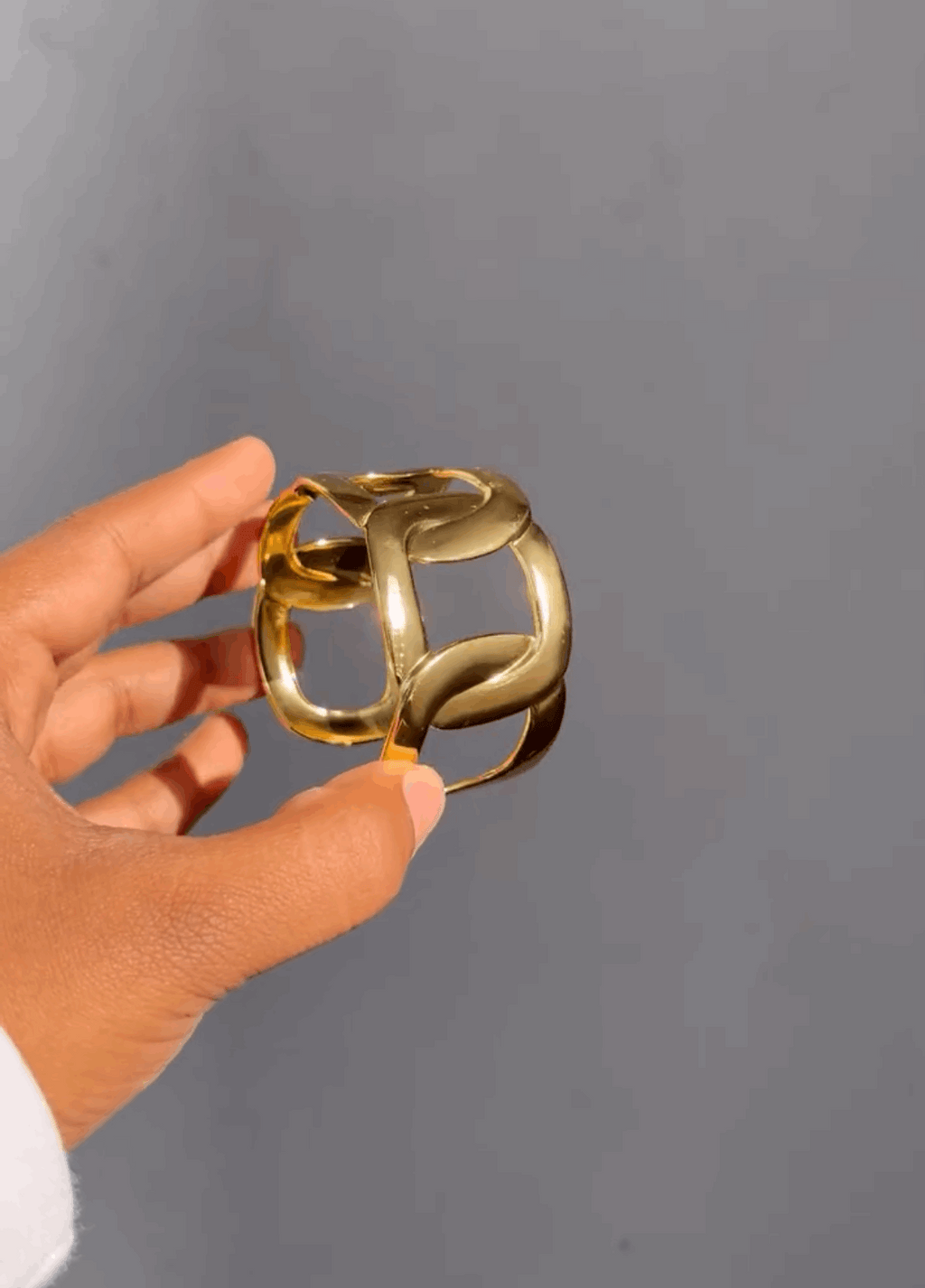 Chunky Chain Cuff | Bold Adjustable Gold Chain Bracelet