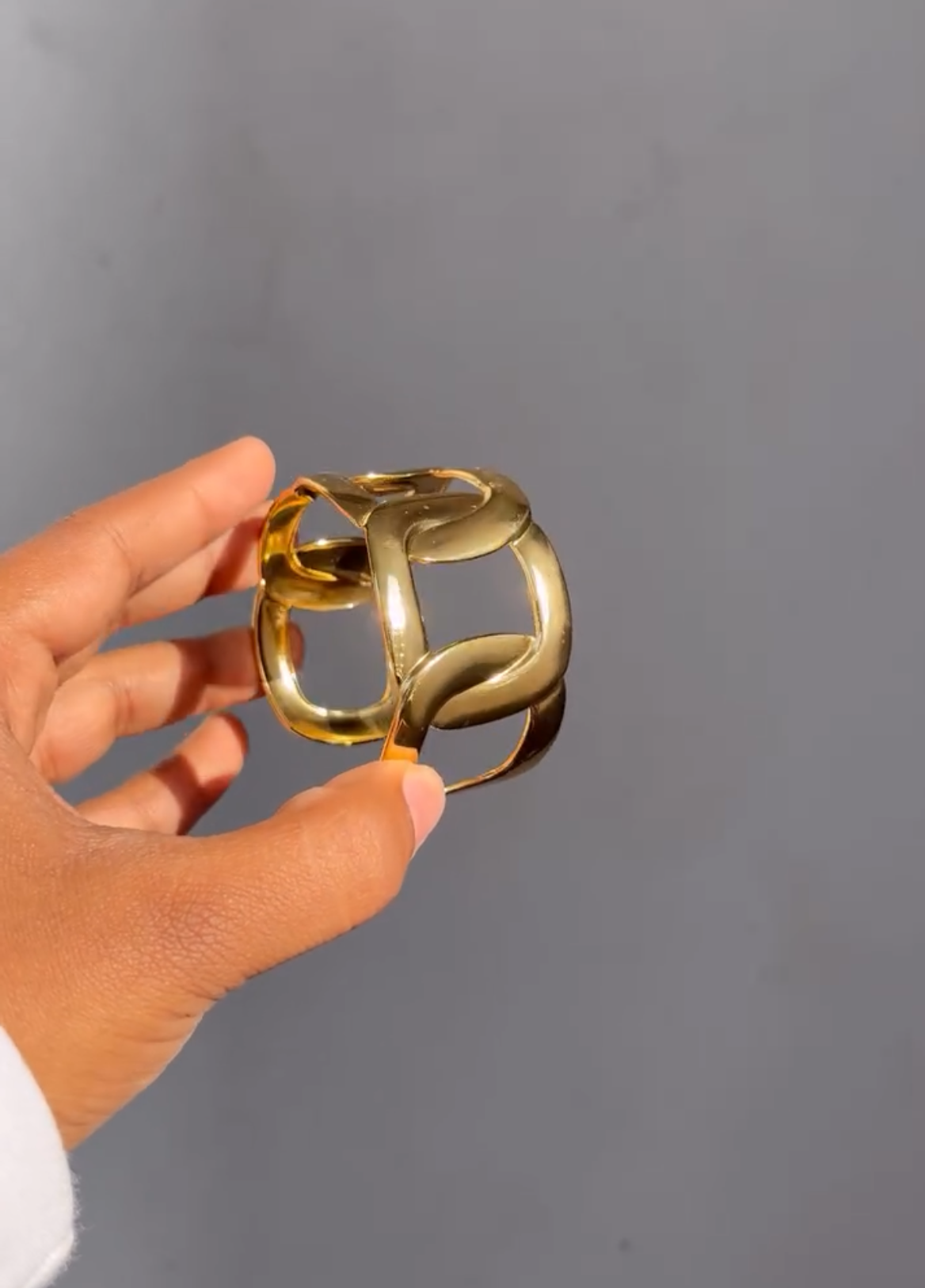 Chunky Chain Cuff | Bold Adjustable Gold Chain Bracelet