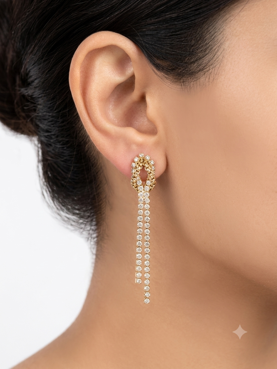 Knot Shine Earrings | Elegant Knotted Gold Stud Earrings
