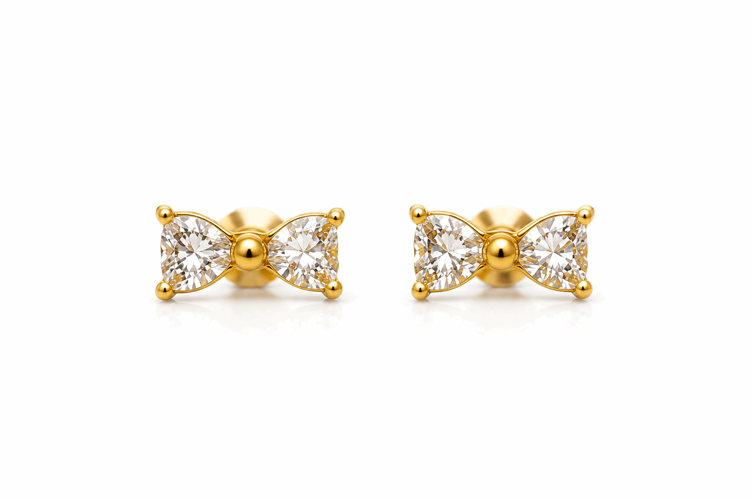 Minimal Bow Stud Earrings | Dainty Gold Bow Studs for Women