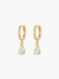 Shiny Drop Dangler Earrings | Teardrop Gold Dangle Earrings