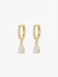 Shiny Drop Dangler Earrings | Teardrop Gold Dangle Earrings