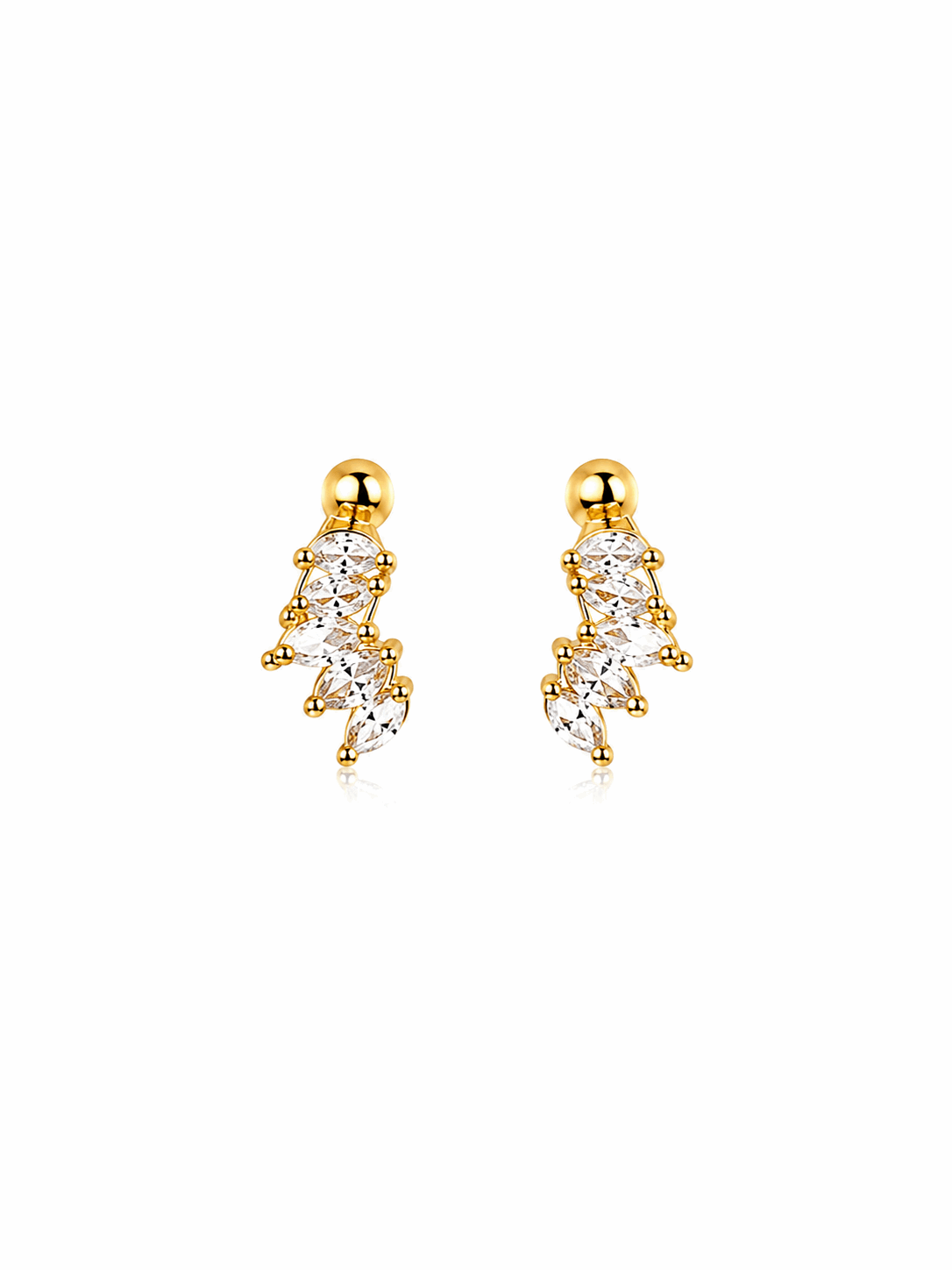 Crown Shine Stud | Gold Crown Stainless Steel Earrings (Pair)