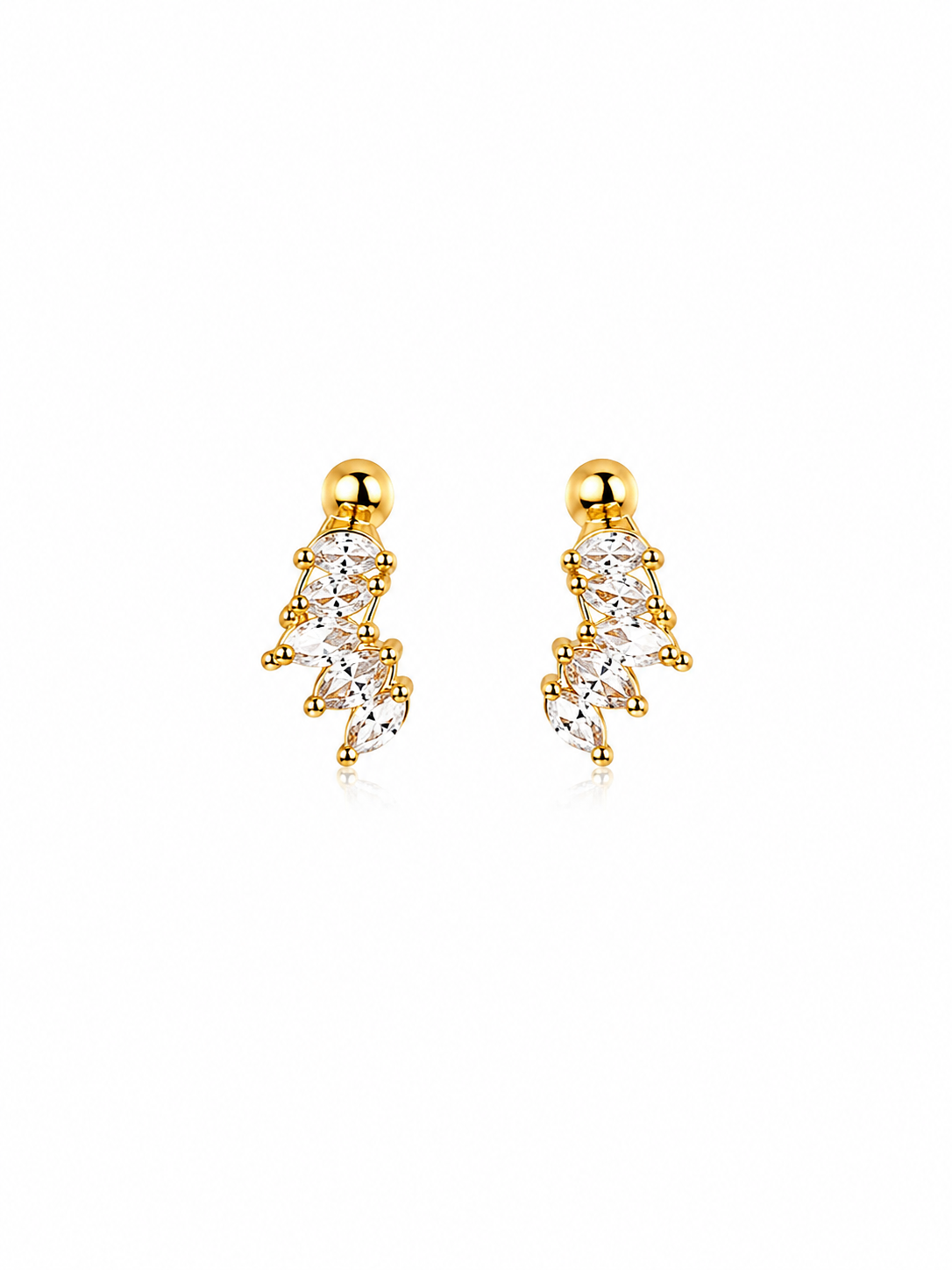 Crown Shine Stud | Gold Crown Stainless Steel Earrings (Pair)