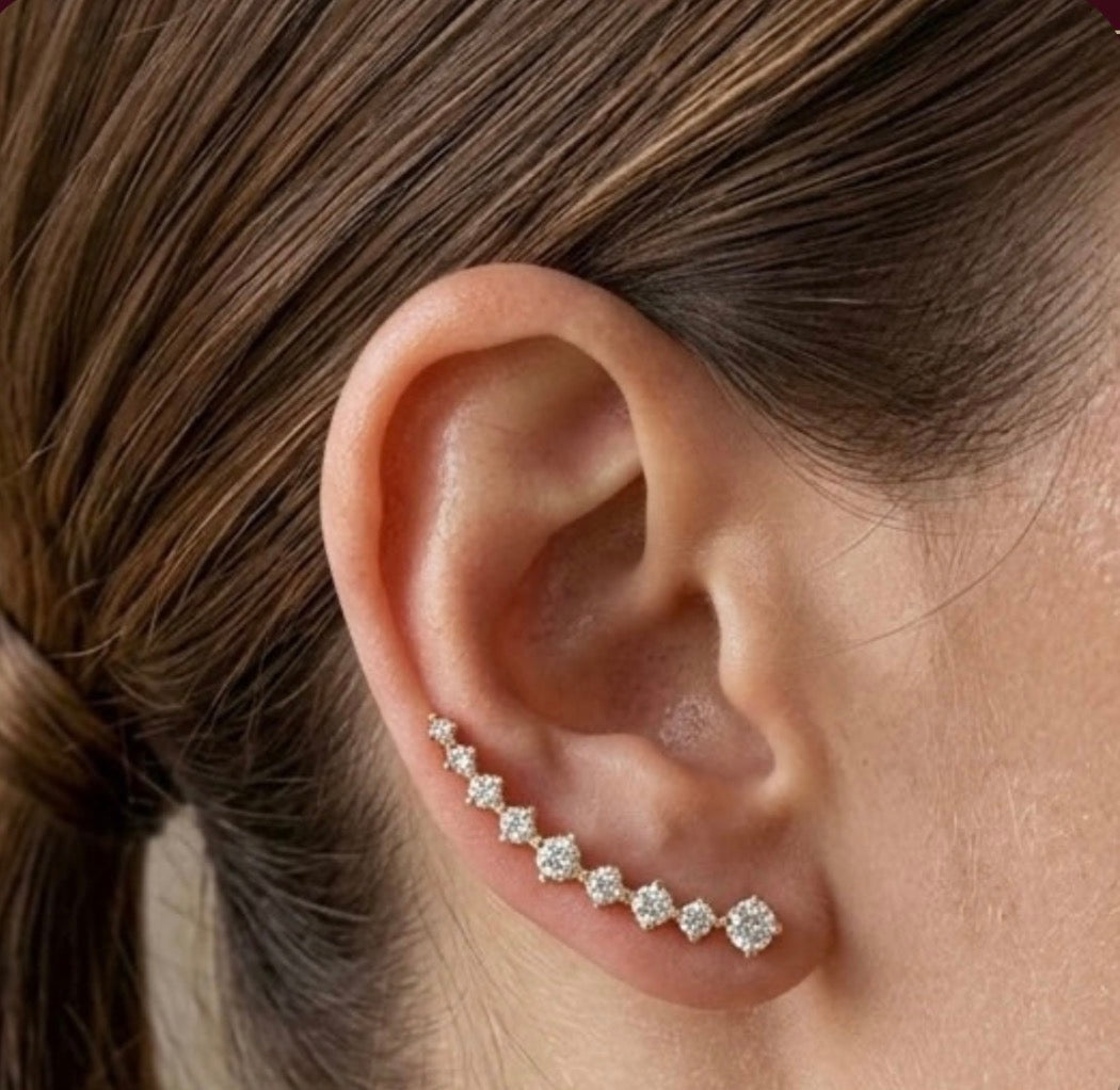Kia Curve Clip-On Earrings | Elegant Curved Drop Earrings – No Piercing Needed