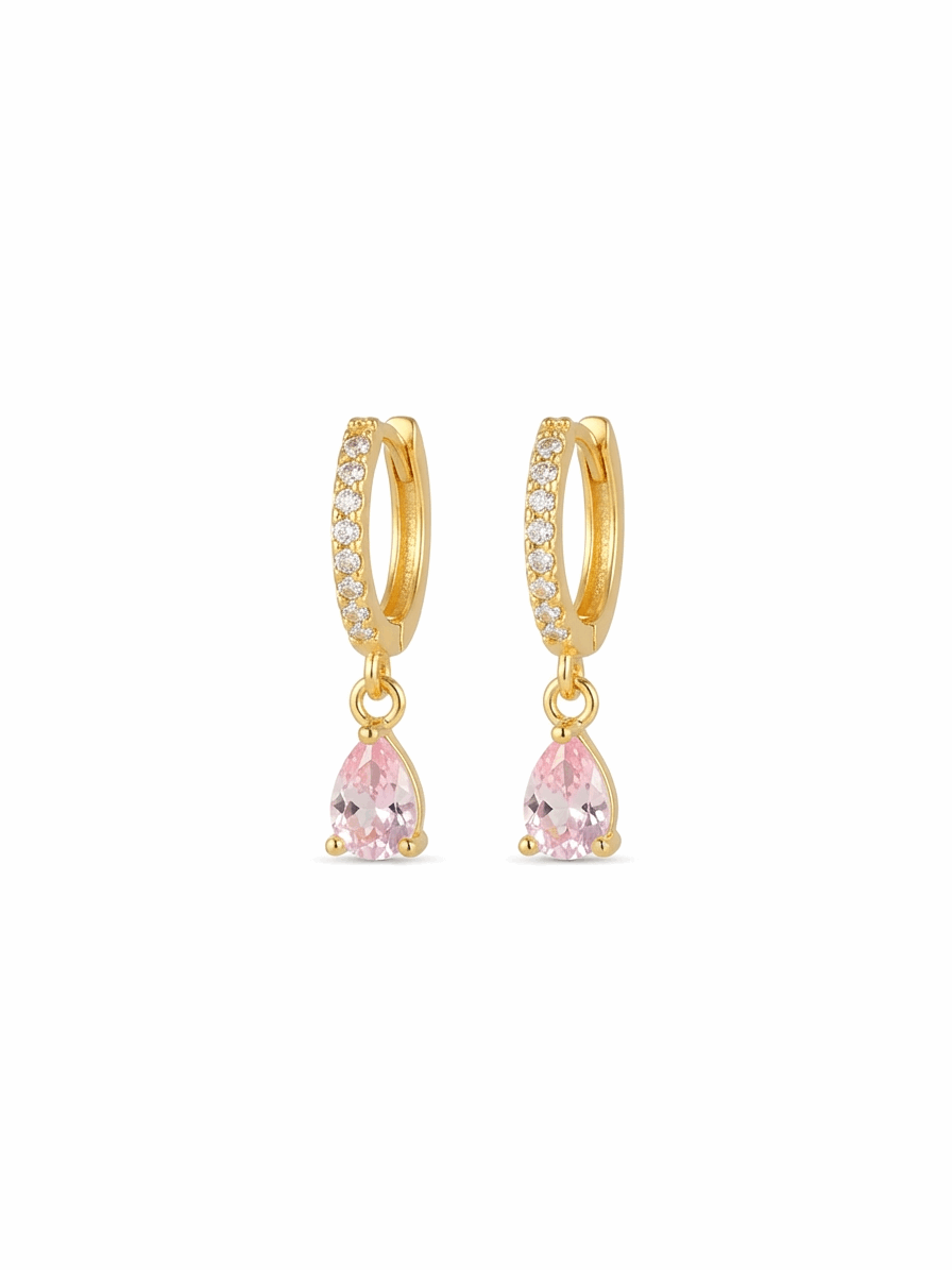 Pink Shine Drop Danglers | Statement Earrings