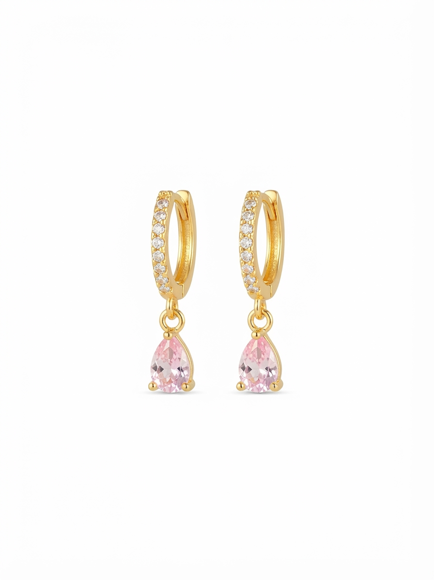 Pink Shine Drop Danglers | Statement Earrings