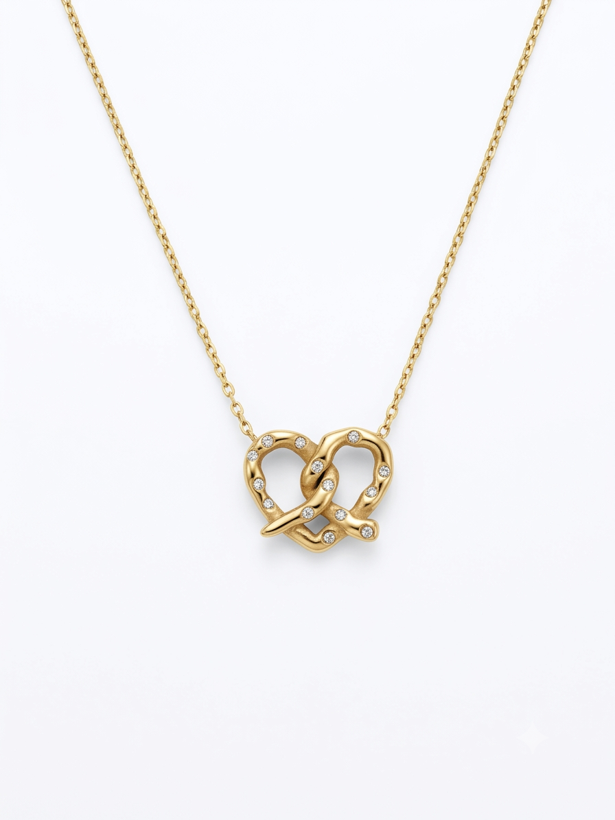 Bread Hearts Charm Necklace