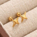 Sparkle Shine Stud | Gold Stainless Steel Earrings (Pair)