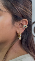 Evil Eye Cuff – No Piercing Eye-Inspired Ear Cuff with Blue Charm | Single Piece
