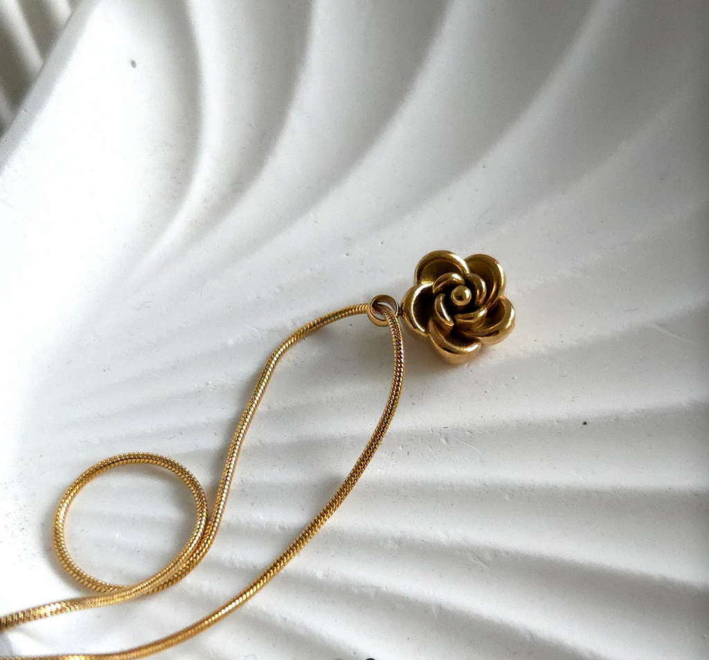 Mini Rose Floral Pendant Necklace