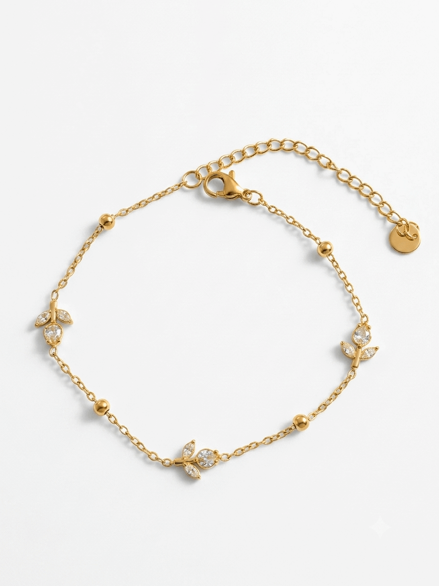Tulip Bracelet – White Enamel | Floral Charm Bracelet