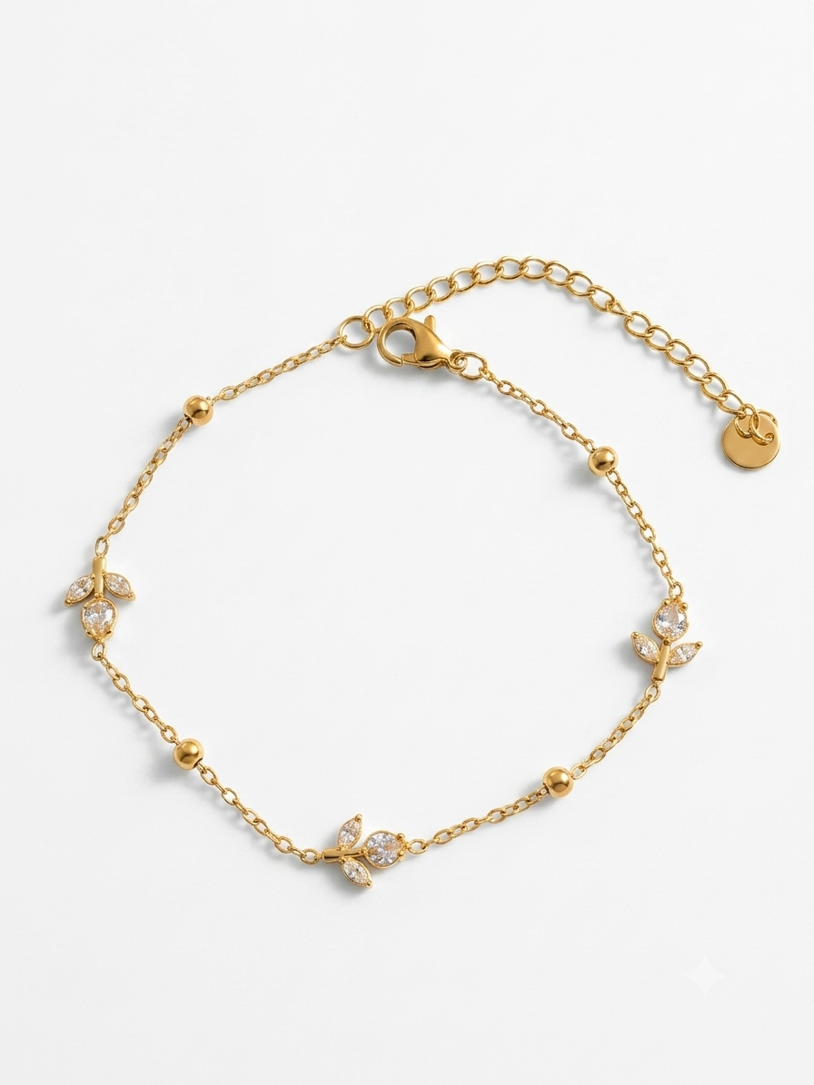 Tulip Bracelet – White Enamel | Floral Charm Bracelet