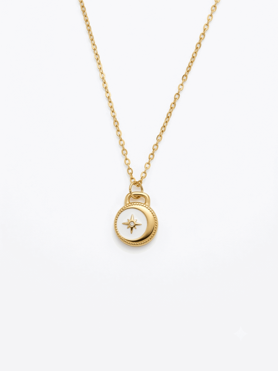 Moon Star Necklace | Celestial Charm Jewellery for Women