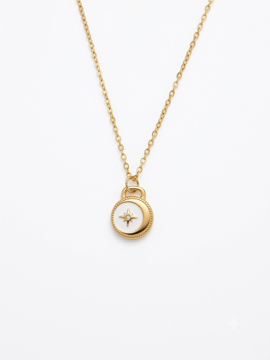 Moon Star Necklace | Celestial Charm Jewellery for Women