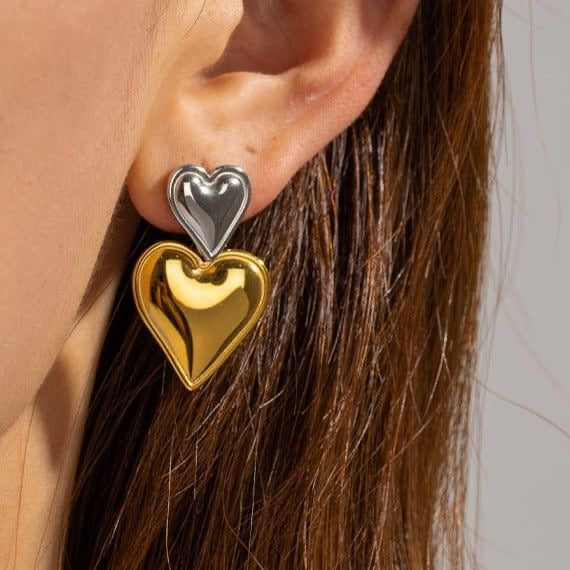 Twonic Heart Earrings | Stainless Steel