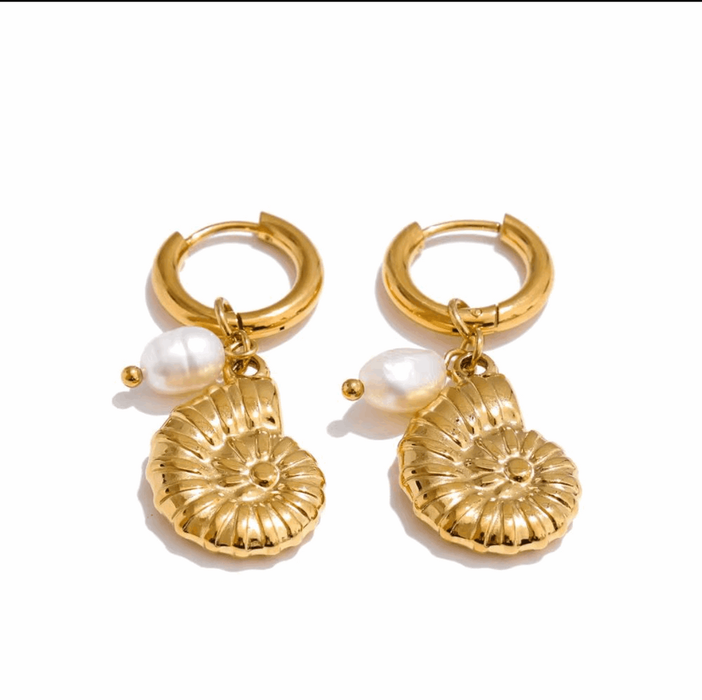 Beach Charm Bali Earrings | Tropical-Inspired Gold Bali Hoops