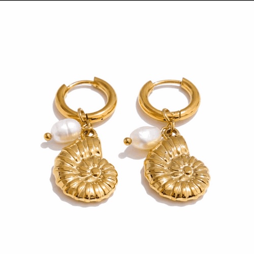 Beach Charm Bali Earrings | Tropical-Inspired Gold Bali Hoops