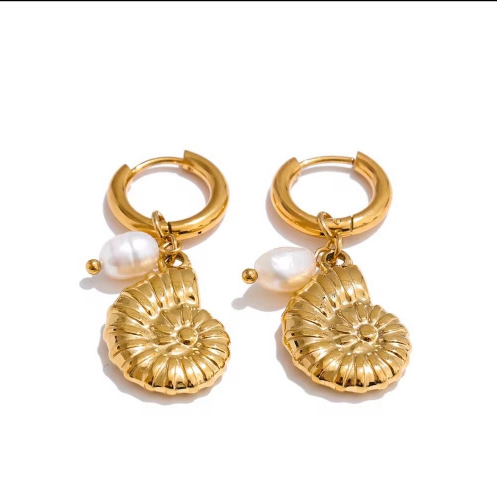 Beach Charm Bali Earrings | Tropical-Inspired Gold Bali Hoops