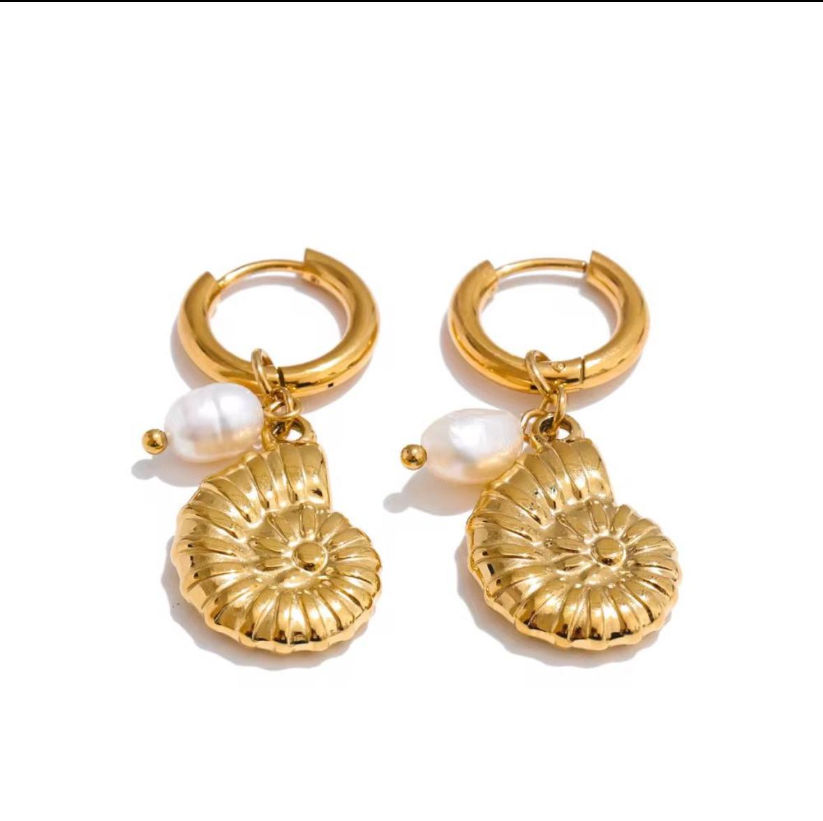 Beach Charm Bali Earrings | Tropical-Inspired Gold Bali Hoops
