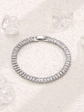 Silver Ice Tennis Bracelet – Unisex Crystal Wrist Bracelet
