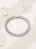 Silver Ice Tennis Bracelet – Unisex Crystal Wrist Bracelet