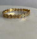 Floral Petite Kada | Gold Stainless Steel Bangle | 14cm & Above