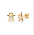 Star Shine Stud | Gold Celestial Stainless Steel Earrings (Pair)