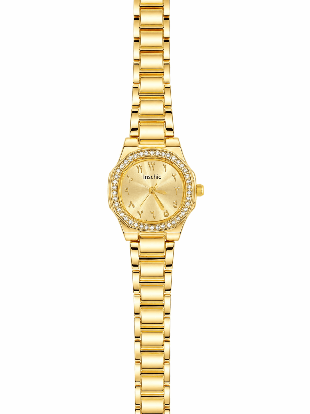 Celeste Silver Watch – Gold-Tone Crystal Bezel Women's Watch