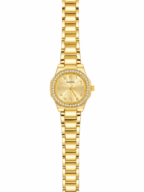 Celeste Silver Watch – Gold-Tone Crystal Bezel Women's Watch