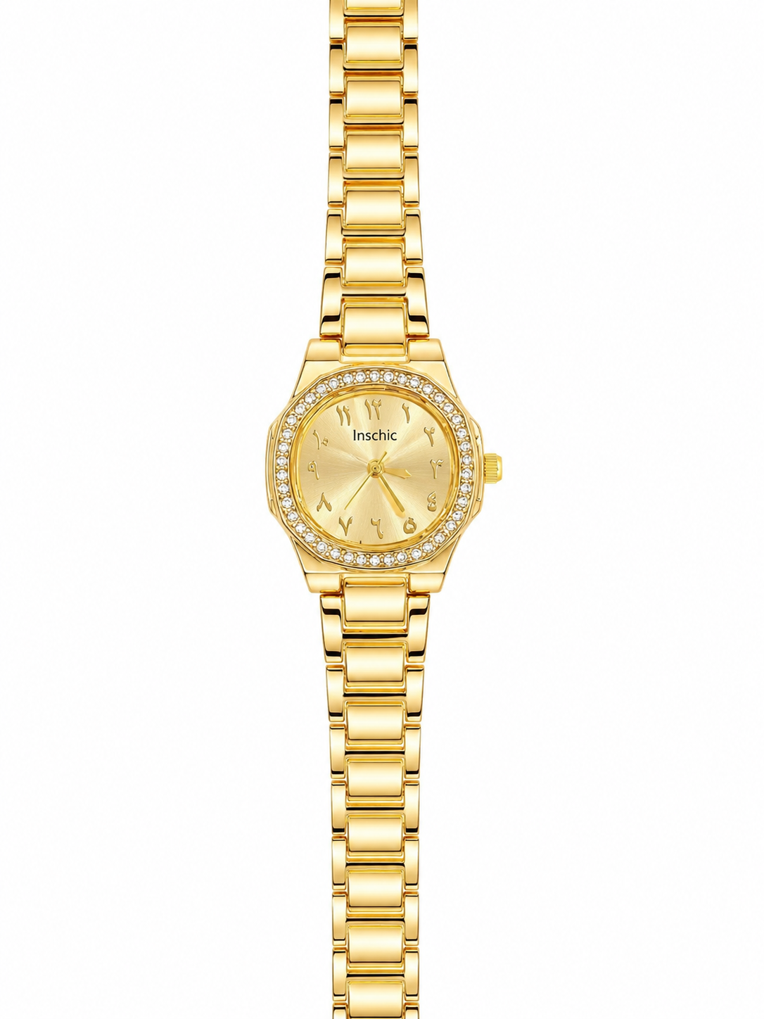 Celeste Silver Watch – Gold-Tone Crystal Bezel Women's Watch