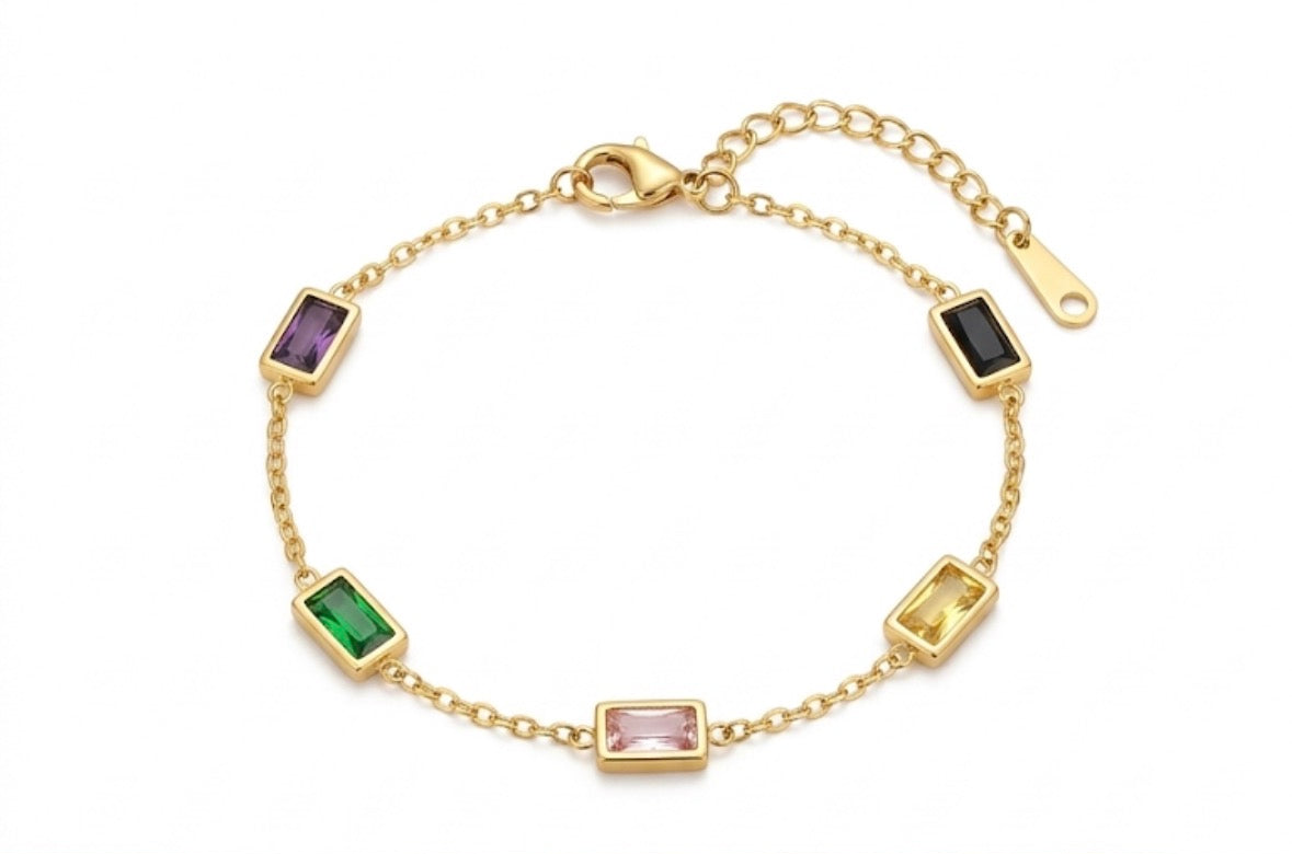 Colour Stone Crystal Bracelet
