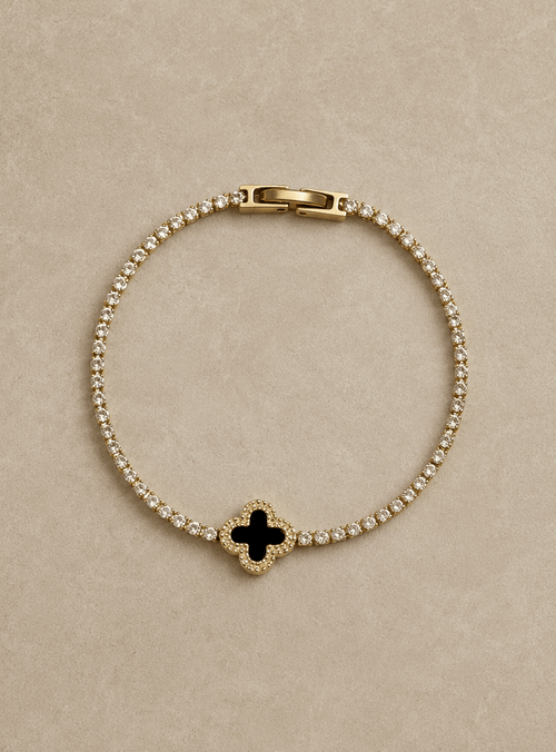 Clover Shine Tennis Bracelet – Unisex Lucky Clover Crystal Bracelet