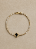 Clover Shine Tennis Bracelet – Unisex Lucky Clover Crystal Bracelet