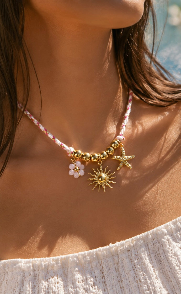 Pink beach girl necklace