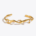 Pearl Gold Kada | Adjustable Pearl & Gold Bangle Bracelet