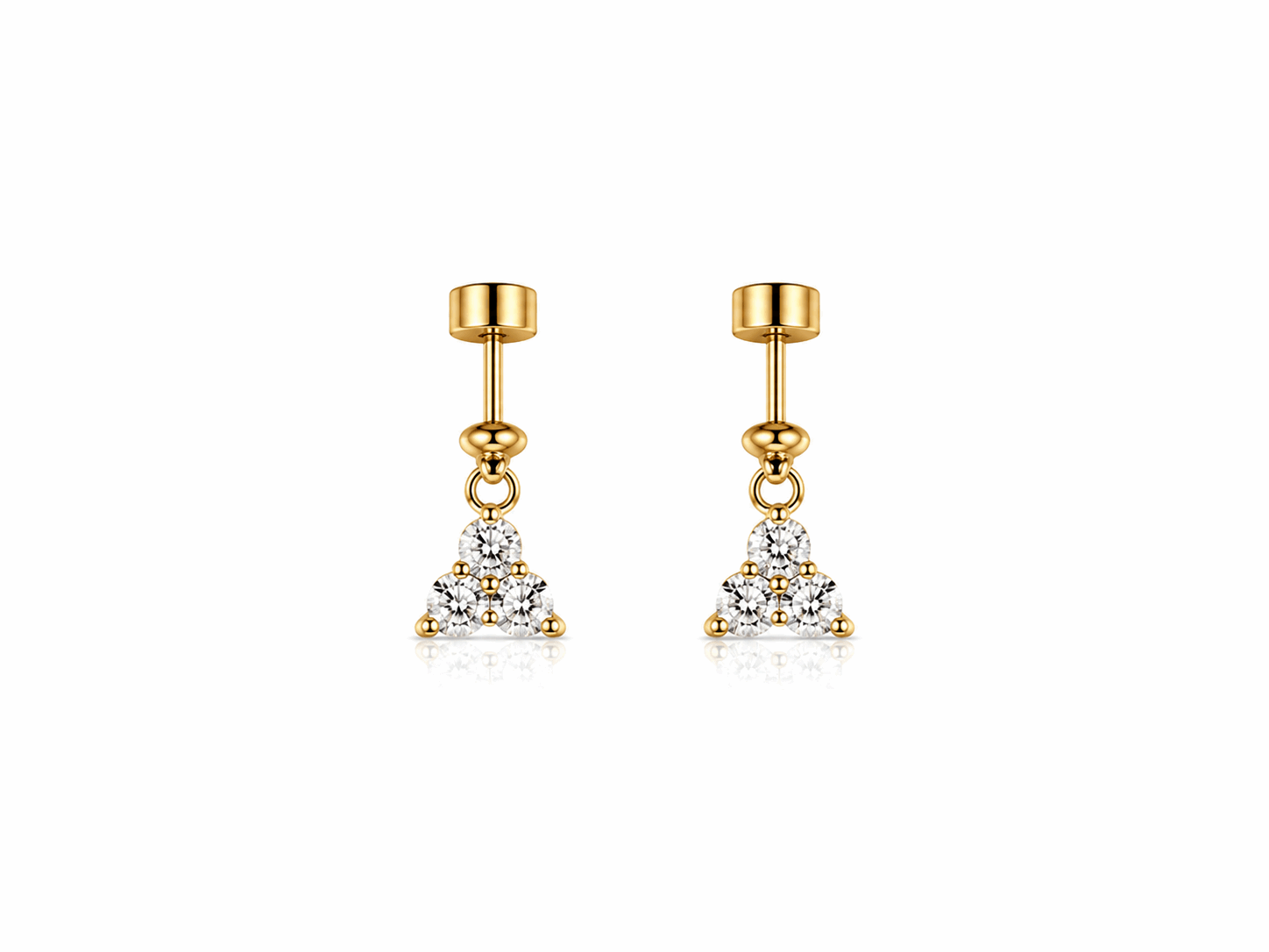 Mini Flower Stud | Gold Floral Stainless Steel Earrings (Pair)