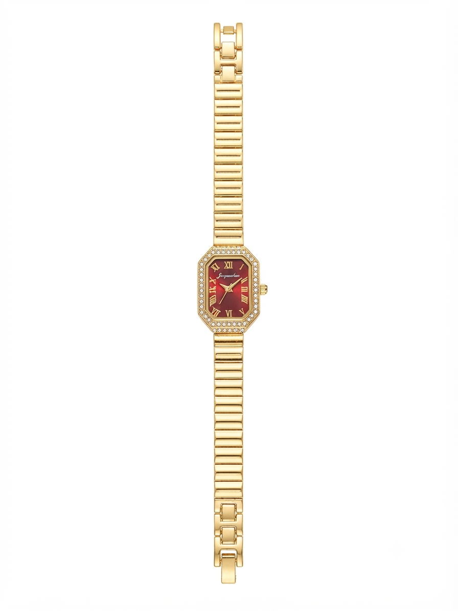 Ruby Maroon Glow Watch | Deep Red Luxury Timepiece for Women