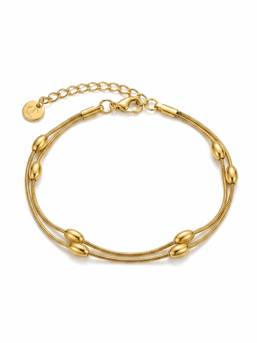 Golden Layer Beads Bracelet