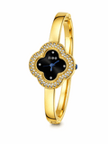 Midnight Charm Watch – Gold Clover Bangle Women's Watch