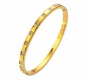 Slim Shiny Aura Petite Kada | Gold Stainless Steel Bangle | 14cm & Above