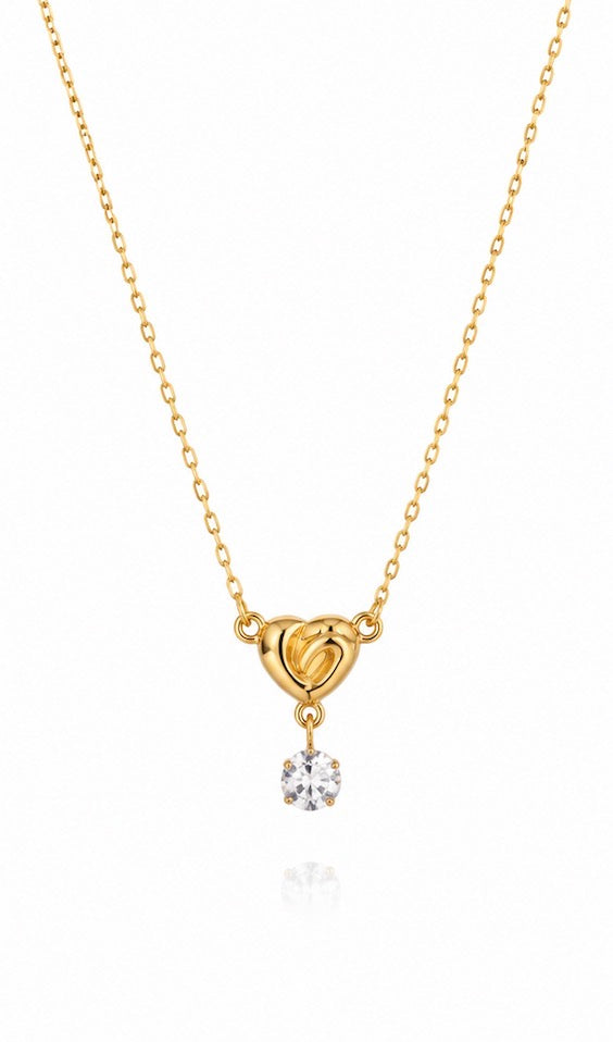 Heart shine drop necklace