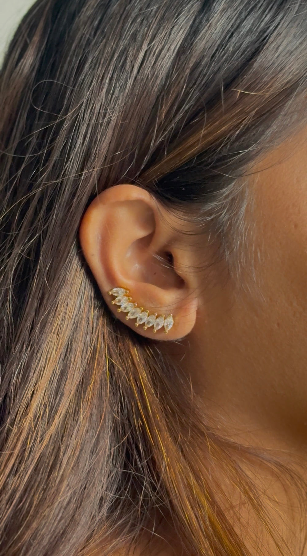 Crown gold clip ons
