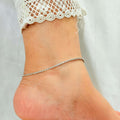 Diamond Line Anklet | Sparkling Crystal Chain Anklet for Women