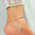 Diamond Line Anklet | Sparkling Crystal Chain Anklet for Women