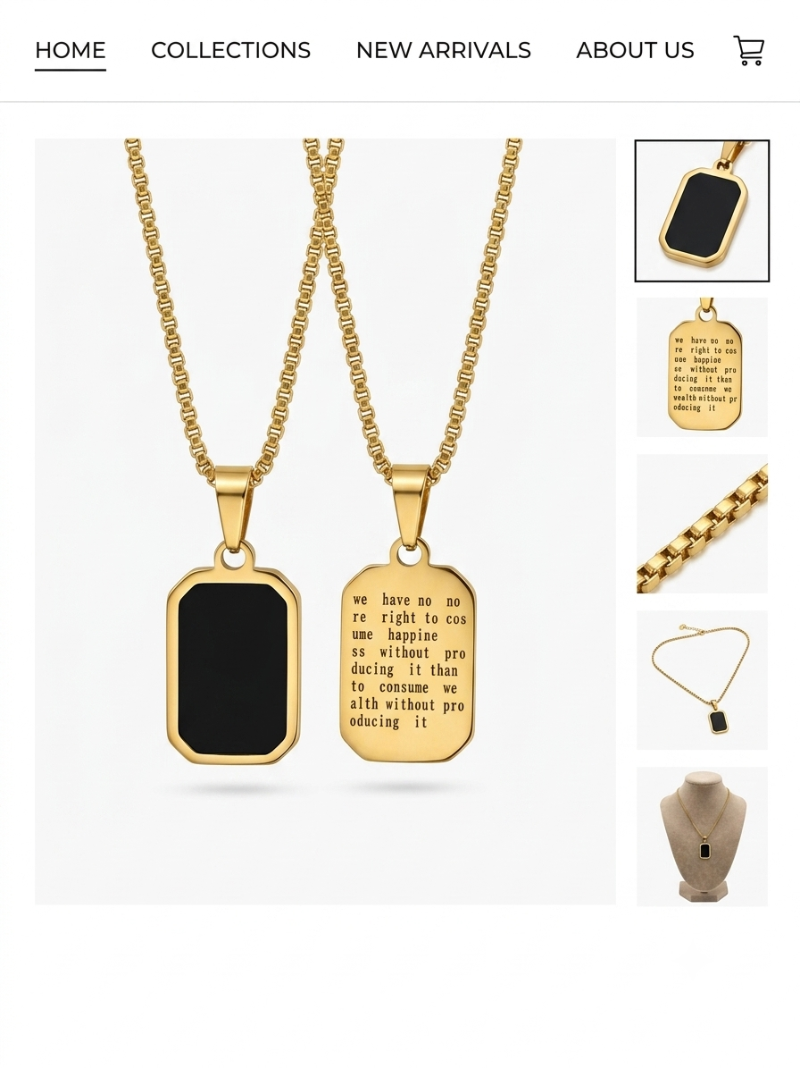 Black Elevate Necklace | Unisex Dark Aesthetic Jewellery